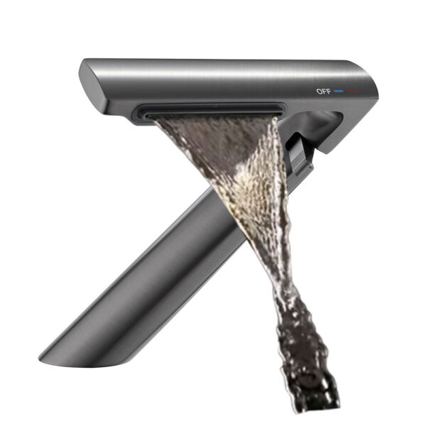 Grifo de baño de lujo de metal de cañón, grifo para lavabo, grifo mezclador de latón con cascada, grifo de latón