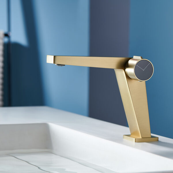 Luxury Wash Basin Faucet Gold Single Lever Vanity Faucet Brass Hot Cold Water Mixer Bathroom Sink Tap