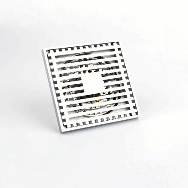 Hot Sale 4 Inch Square Bathroom Shower Brass Stripe Drain