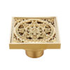 MOPO BD 1031 Gold Bathroom Shower Drain Square Full Copper Luxury Floor Drain