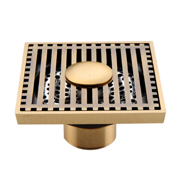 Brushed Gold Shower Linear Drain Rectangular Floor Drain