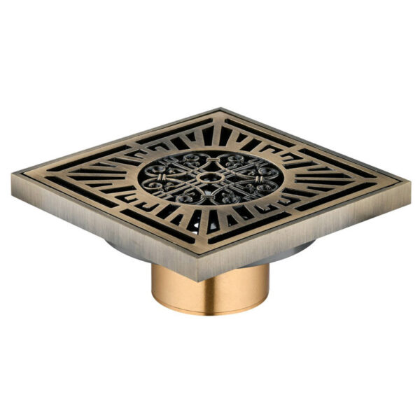 Copper 4 Inch Square Shower Drain Bathroom Brass Floor Drain