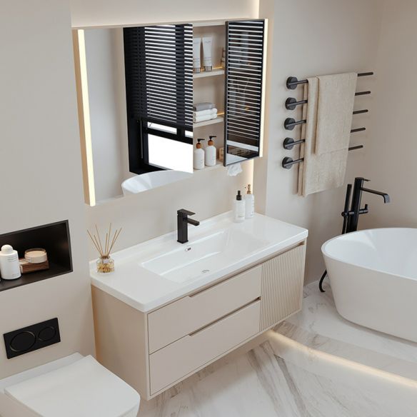 Customize Washroom Vanity Bathroom Storage Mirror Cabinets Led Light Wash Basin
