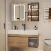 MP BC 1011 Wooden Double Drawer Bathroom Half Wall Bathroom Cabinet