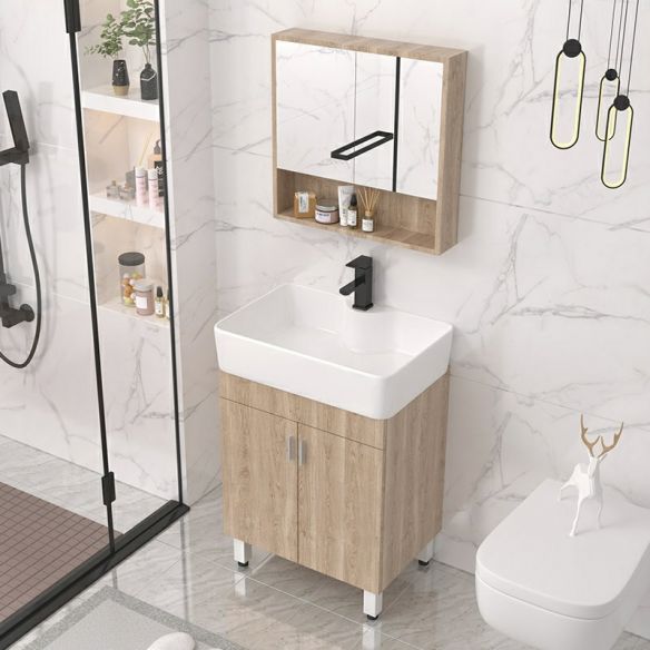 Modern Solid Wood Bathroom Vanities Floor-Standing Makeup Vanity