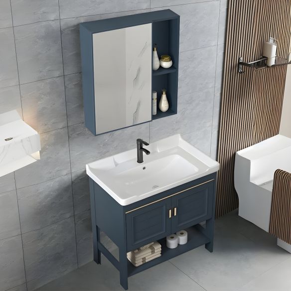 Bathroom Single Sink PVC Storage Bathroom Vanities