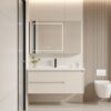 MP BC 10123 Wall Mounted Ceramic Basin Vanity Furniture Plywood Bathroom Cabinet With Mirror
