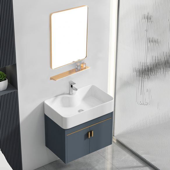 Blue Waterproof Aluminum Bathroom Wall Storage Cabinet