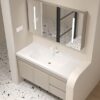 MP BC 10132 Wall Mounted Bathroom Vanity with Wash Basin Sintered Stone with Mirror