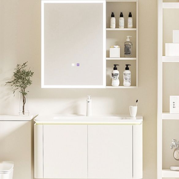 Wall-Mounted Bathroom Cabinet Wood and Smart Mirror Vanity