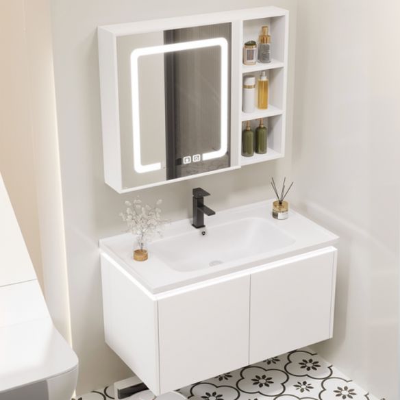 Modern Stainless Steel Wall-Mounted Bathroom Vanity Cabinets