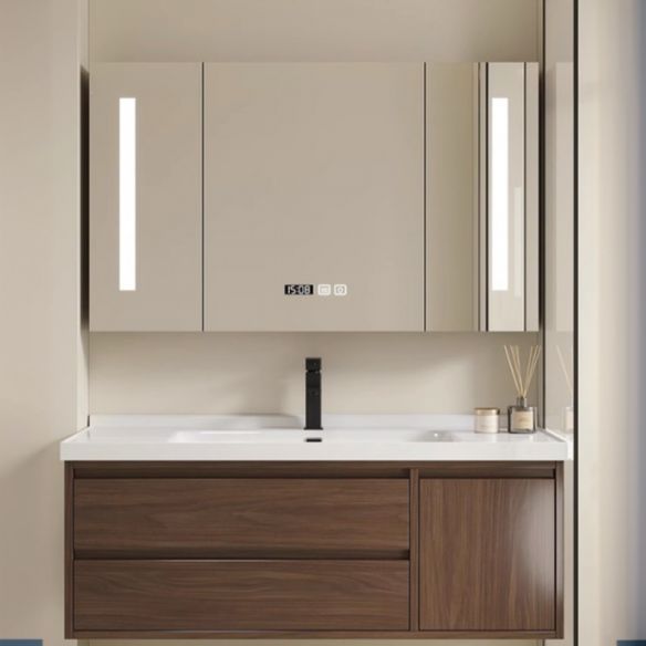 Modern Luxury Hotel Wall Mount Sintered Stone Bathroom Vanity Cabinet