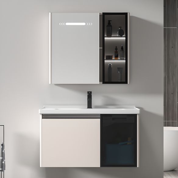 Bathroom Vanity Set Framed Wall Mount Floating Bathroom