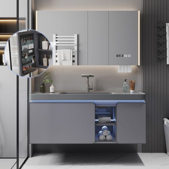 Modern Design Aluminum Bathroom Cabinet Floating Vanity