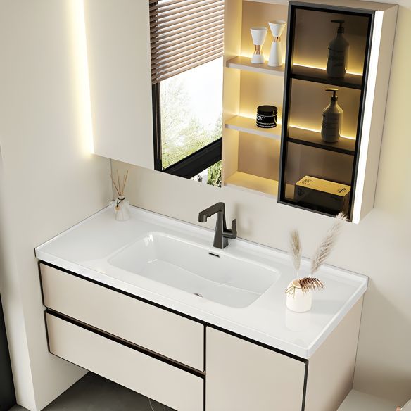Bathroom Vanity Furniture with Mirror Aluminum Floor-Mounted Cabinet