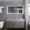 MP BC 1019 Luxury Gray Style Marble Top Single Sink Floating Bathroom Vanities