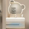 MP BC 1023 High Quality Modern Luxury Wall Mounted Wooden Led Lighted Bathroom Cabinet