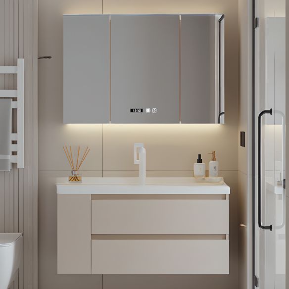 Luxury High Gloss Bathroom Vanity Custom Waterproof Bathroom Cabinets