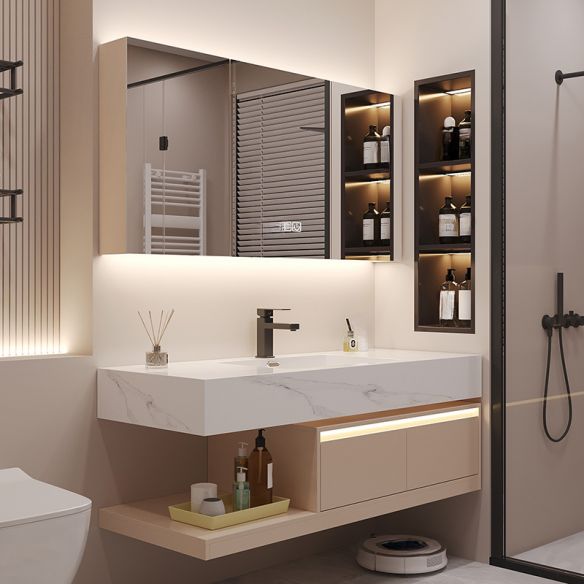 Factory Wholesale Mounted Mirrored Rock Vanities Cabinets Bathroom Cabinet