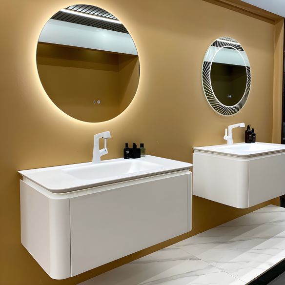 Modern Simple Basin Bathroom Vanities MDF and Melamine Board Combination