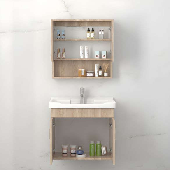 Solid Wood Wall Mounted Storage Bathroom Cabinet with Intelligent Mirror Cabinet