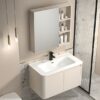 MP BC 1051 Modern Cream Bathroom Vanity with Integrated Ceramic Washbasin LED Mirror