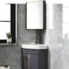 MP BC 1054 Luxury Aluminum Dark Gray Smart Wall Mounted Triangle Bathroom Cabinet for Apartment Hotel