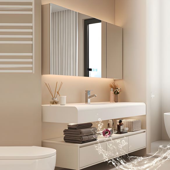 Modern Classic Wood Bathroom Cabinet Waterproof Sink Hotel Luxury Bathroom Vanity