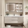 MP BC 106 Cream Style Piano Lacquer Panel Ceramic Integrated Basin Master Bedroom Bathroom Cabinet