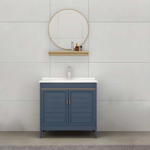 Wholesale Nordic Style Wall Mounted Hotel Marble Solid Wood with Mirror Vanity