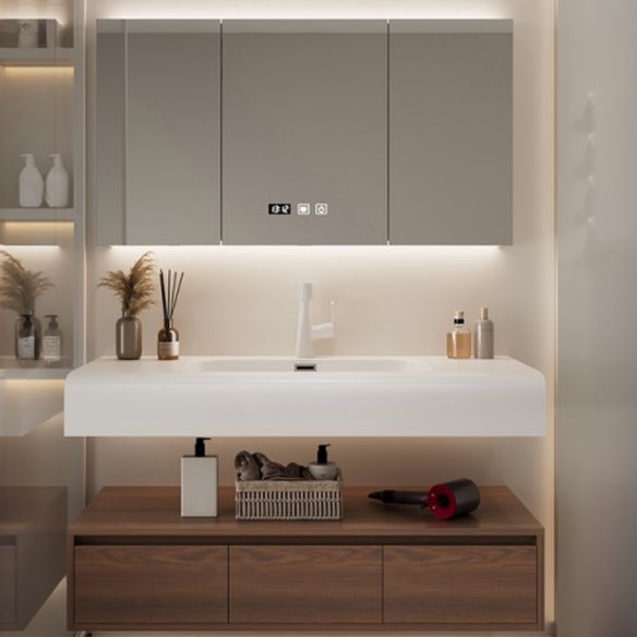 Light Luxury Modern Chi Mei Stone Basin Bathroom Cabinet