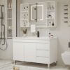 MP BC 1094 Luxury White Style Plywood Cabinet Single Sink Floor Standing Bathroom Vanities