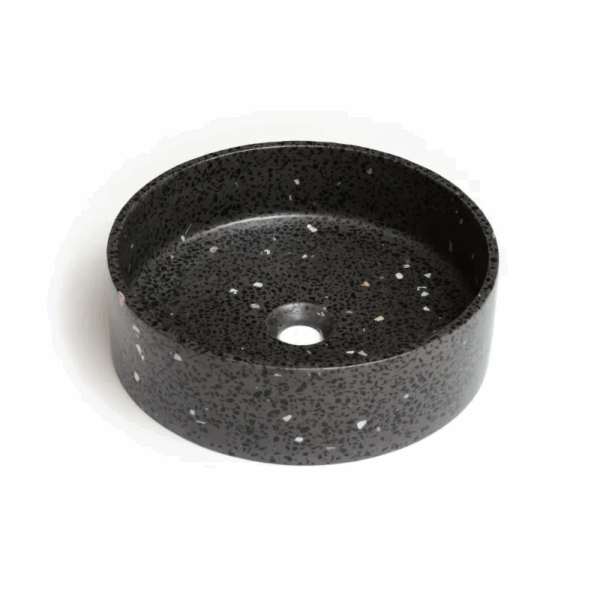 Mohom Terrazzo Modern Round Hand Sink Easy Clean Hotel Table Bathroom Basin