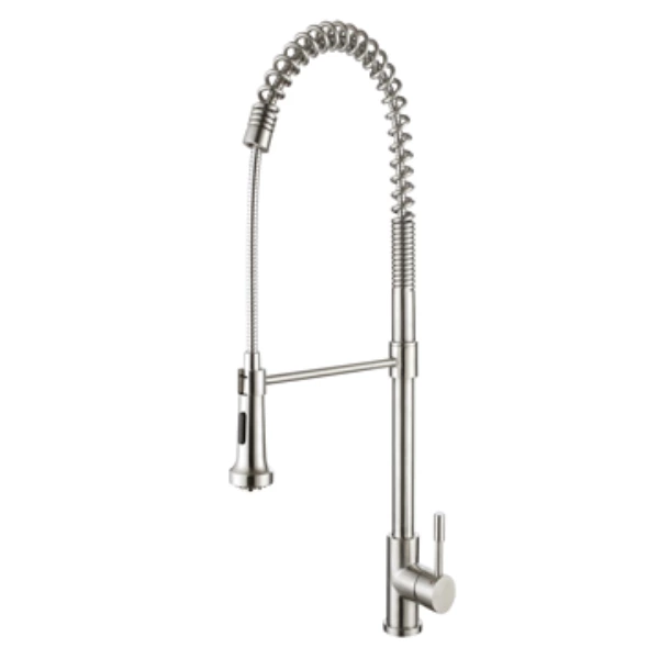 Polished Chrome Pull Out Flexible Single Hole Kitchen Faucet