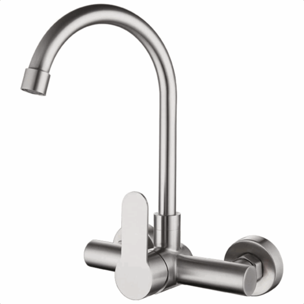 Wall Mounted Kitchen Faucet Double Holes Single Handle