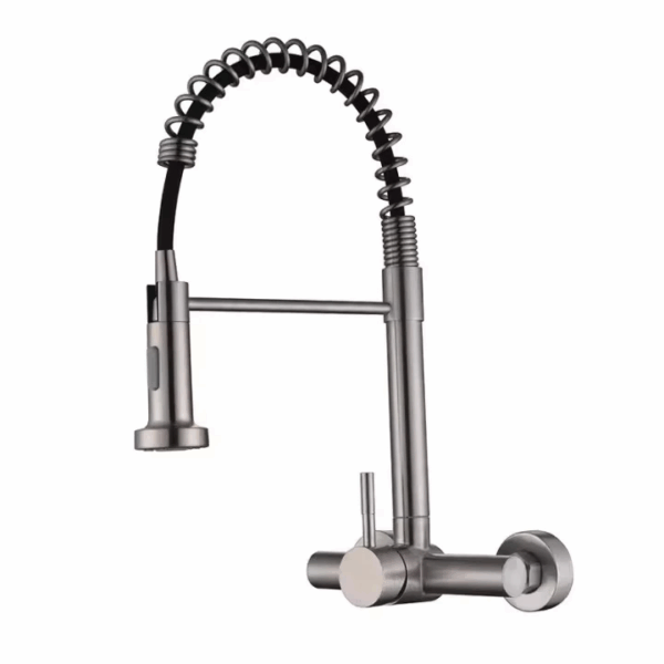 Pulling Kitchen Sink Faucets Dual Outlet Water Cold Hot