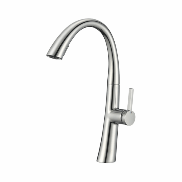 Gun Gray Dual Mode Pull Out Rotating Kitchen Faucet