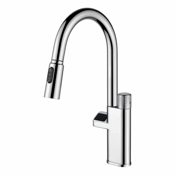Single Hole Digital Smart Touch Kitchen Faucet Tap with Pull Down Sprayer