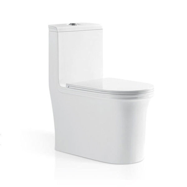 Modern White Ceramic Sanitary Ware Bathrooms One Piece Toilet