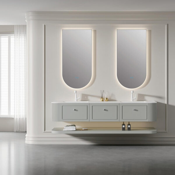 Wall Mounted Solid Wood Bathroom Vanity Cabinets for Villas Home Hotel