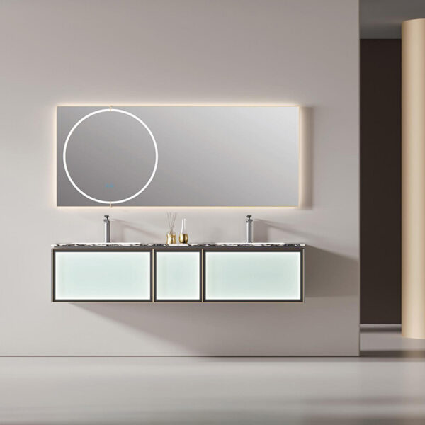 High Quality Bathroom Furniture Artificial Stone Sink Wall Cabinet