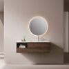 MP RM2609 Modern Marble Vanity Set Walnut Colored Bath Wall Mount for Bathroom Vanity