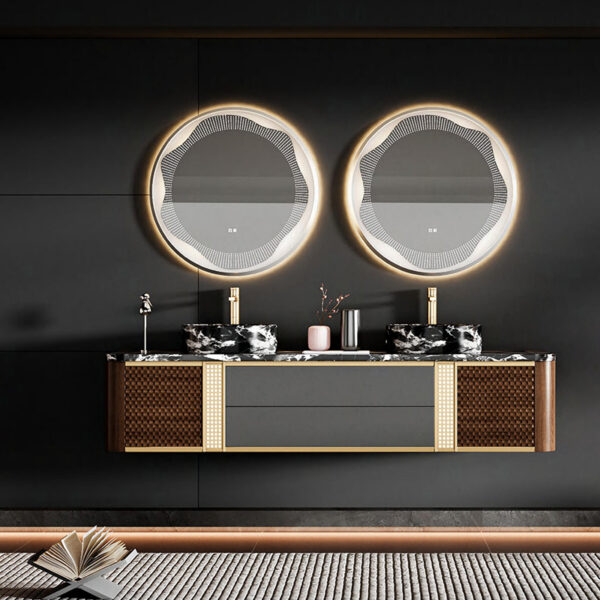 Modern Luxury Waterproof Storage Design Bathroom Cabinet Set with Sink