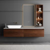 MP RM2627 Solid Wood Bathroom Vanity LED Mirror Sink Cabinet