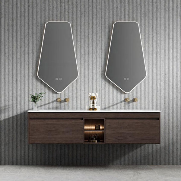 Luxury Design Wall Hanging Plywood Bathroom Furniture Vanity
