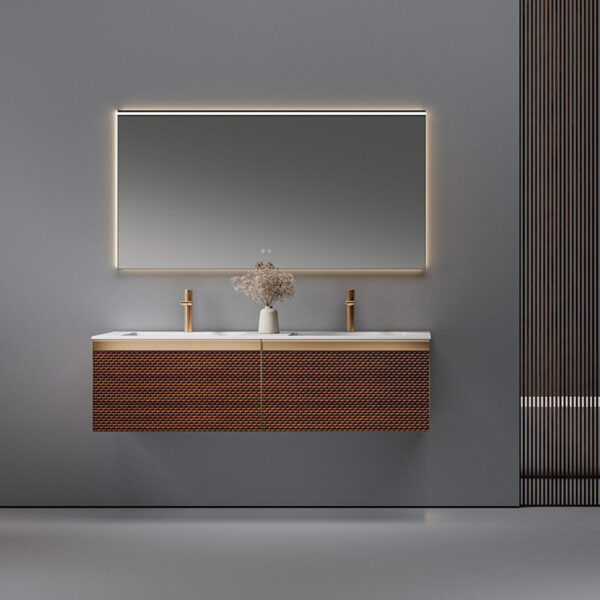 Bathroom Cabinet with Sinks LED Mirror Waterproof Bathroom Vanity