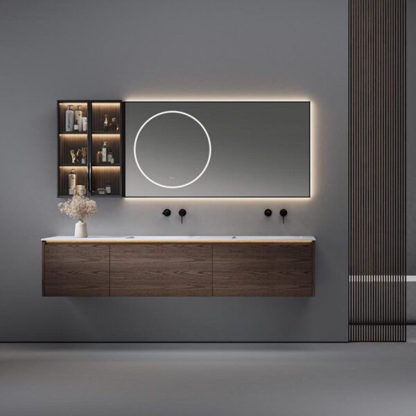 Luxury Modern Designer Concrete Bathroom Storage Vanity Cabinet