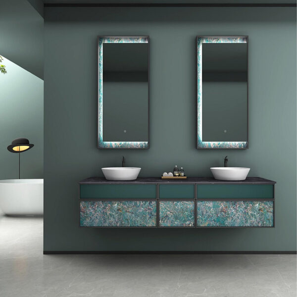 Luxury Bathroom Cabinet Vanity Furniture Two Sink Vanity Cabinet