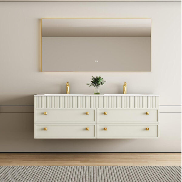 Wall-Mounted Bathroom Vanity PVC Carcase Waterproof LED Mirror