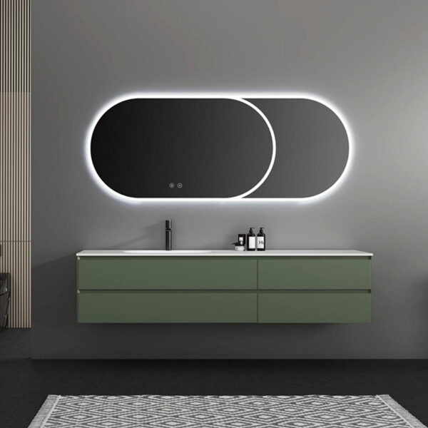 Factory Direct Wall Mounted Wooden Cabinet Bathroom Vanity with LED Bathroom Mirror